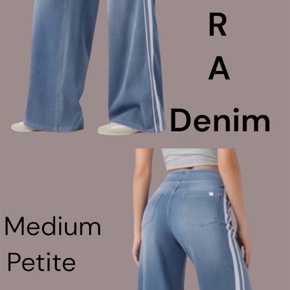 HALARA Blue Wide Leg Jeans Medium Petite - Picture 4 of 13